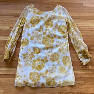 Vintage THE RITZ Anthropologie Honolulu Hawaii Silk Floral Shift Dress - 8 / 10